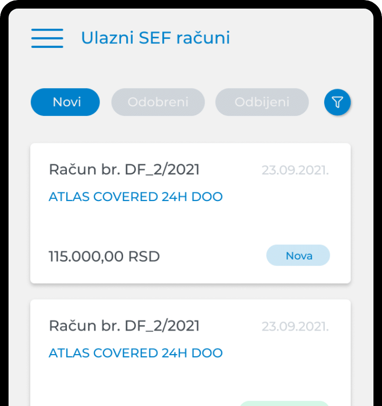 eKompanija stranica na mobilnom uređaju